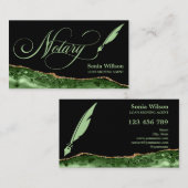 Carte De Visite Agent de signature de prêt notaire Moderne Emerald (Devant / Derrière)