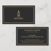 Carte De Visite Agent de signature de prêt notaire noir et or mode (Devant / Derrière)