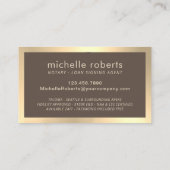 Carte De Visite Agent de signature de prêt notaire Or moderne et B (Dos)