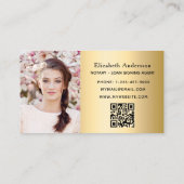 Carte De Visite Agent de signature de prêt notaire or photo code Q (Dos)
