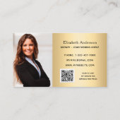 Carte De Visite Agent de signature de prêt notaire or photo code Q (Dos)
