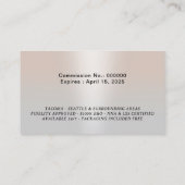 Carte De Visite Agent de signature de prêt notaire Photo d'argent  (Dos)