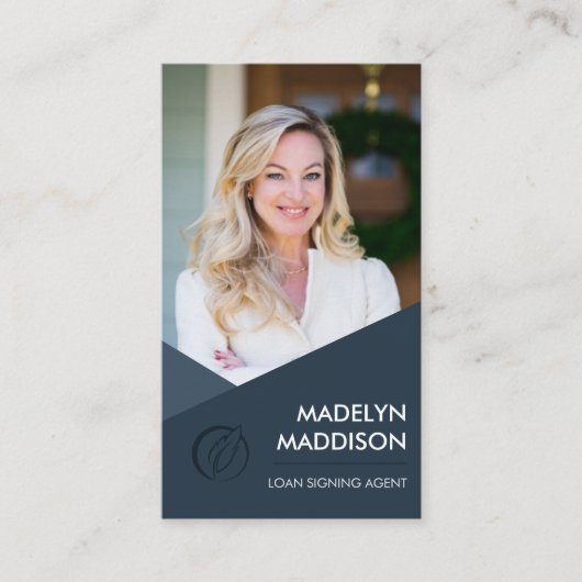 Carte De Visite Agent de signature de prêt notaire Photo moderne f (Devant)