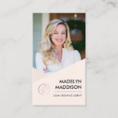 Carte De Visite Agent de signature de prêt notaire Photo Rose mode (Devant)