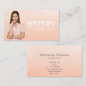 Carte De Visite Agent de signature de prêt notaire Photo rose prof (Devant / Derrière)