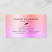 Carte De Visite Agent de signature de prêt notaire Pink Purple Par (Dos)