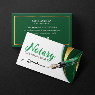 Carte De Visite Agent de signature de prêt notaire public Luxe Ver