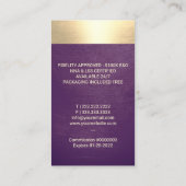 Carte De Visite Agent de signature de prêt notaire Purple & Gold Q (Dos)