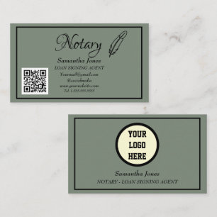 Carte De Visite Agent de signature de prêt notaire QR Code Sage Gr