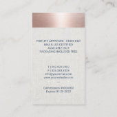 Carte De Visite Agent de signature de prêt notaire Rose Gold Blue  (Dos)