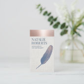 Carte De Visite Agent de signature de prêt notaire Rose Gold Blue  (Debout devant)