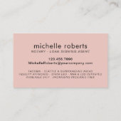 Carte De Visite Agent de signature de prêt notaire Rose Gold Drivi (Dos)