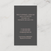 Carte De Visite Agent de signature de prêt notaire Rose Gold Quill (Dos)