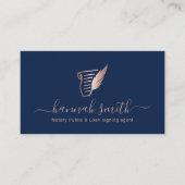 Carte De Visite Agent de signature de prêt notaire Rose Gold Quill (Devant)