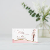 Carte De Visite Agent de signature de prêt notaire Rose moderne or (Debout devant)