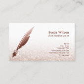 Carte De Visite Agent de signature de prêt notaire Rose moderne Pa (Dos)