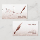 Carte De Visite Agent de signature de prêt notaire Rose moderne Pa (Devant / Derrière)