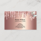 Carte De Visite Agent de signature de prêt notaire Rose moderne Pa (Dos)
