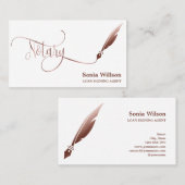 Carte De Visite Agent de signature de prêt notaire Rose moderne Pa (Devant / Derrière)