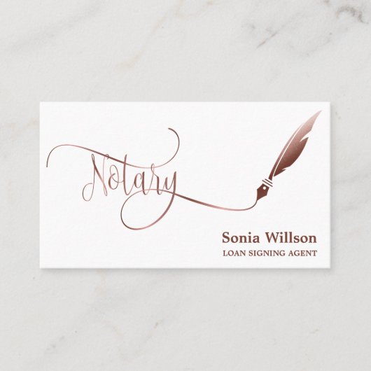Carte De Visite Agent de signature de prêt notaire Rose moderne Pa (Devant)
