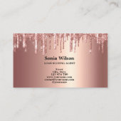 Carte De Visite Agent de signature de prêt notaire Rose moderne Pa (Dos)