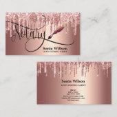 Carte De Visite Agent de signature de prêt notaire Rose moderne Pa (Devant / Derrière)