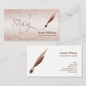 Carte De Visite Agent de signature de prêt notaire Rose moderne Pa (Devant / Derrière)