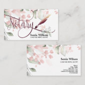 Carte De Visite Agent de signature de prêt notaire Rose moderne Pa (Devant / Derrière)