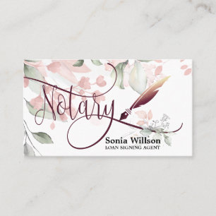 Carte De Visite Agent de signature de prêt notaire Rose moderne Pa