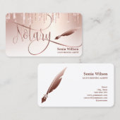 Carte De Visite Agent de signature de prêt notaire Rose moderne Pa (Devant / Derrière)