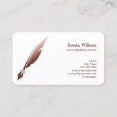 Carte De Visite Agent de signature de prêt notaire Rose moderne Pa (Dos)