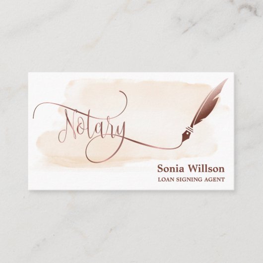 Carte De Visite Agent de signature de prêt notaire Rose moderne Pa (Devant)