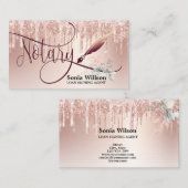 Carte De Visite Agent de signature de prêt notaire Rose moderne Pa (Devant / Derrière)