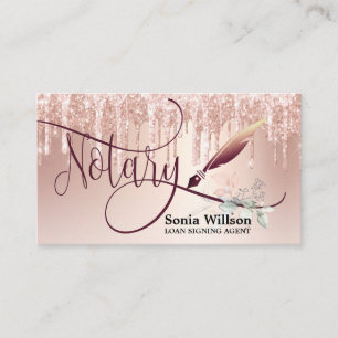 Carte De Visite Agent de signature de prêt notaire Rose moderne Pa