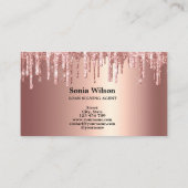 Carte De Visite Agent de signature de prêt notaire Rose moderne Pa (Dos)