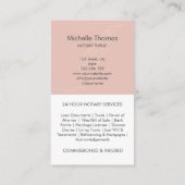 Carte De Visite Agent de signature de prêt notaire rose vierge pho (Dos)