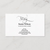 Carte De Visite Agent de signature de prêt notaire Script abstrait (Dos)