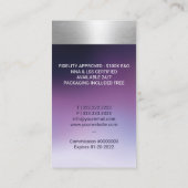 Carte De Visite Agent de signature de prêt notaire Silver Quill Pu (Dos)