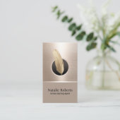 Carte De Visite Agent de signature de prêt notaire Stylo Quill Or (Debout devant)