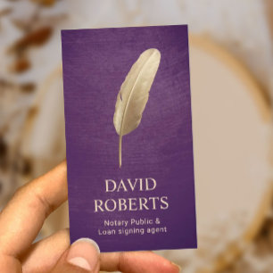 Carte De Visite Agent de signature de prêt notaire Stylo Quill Pur
