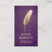 Carte De Visite Agent de signature de prêt notaire Stylo Quill Pur (Devant)