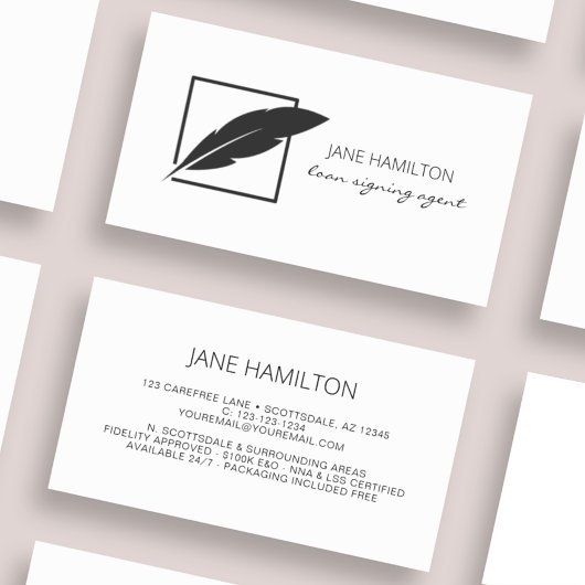 Carte De Visite Agent de signature de prêt notarial