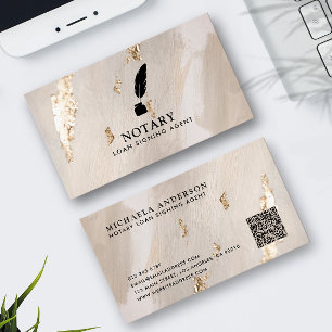 Carte De Visite Agent de signature de prêt notarial élégant Code Q