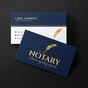 Carte De Visite Agent de signature de prêt notarial minimaliste bl