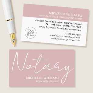 Carte De Visite Agent de signature de prêt notarial Script Logo Ro