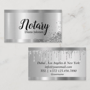Carte De Visite Agent de signature de prêt notarial Silver Border