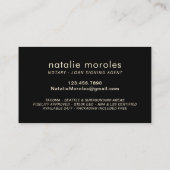 Carte De Visite Agent de signature de prêt notarié - Script Gold N (Dos)