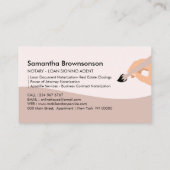 Carte De Visite Agent de signature de prêt public de notaire mobil (Dos)