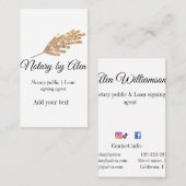 Carte De Visite Agent de signature de prêt public notaire ajouter  (Devant / Derrière)