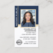 Carte De Visite Agent de signature de prêt public notaire ID Blue (Devant)